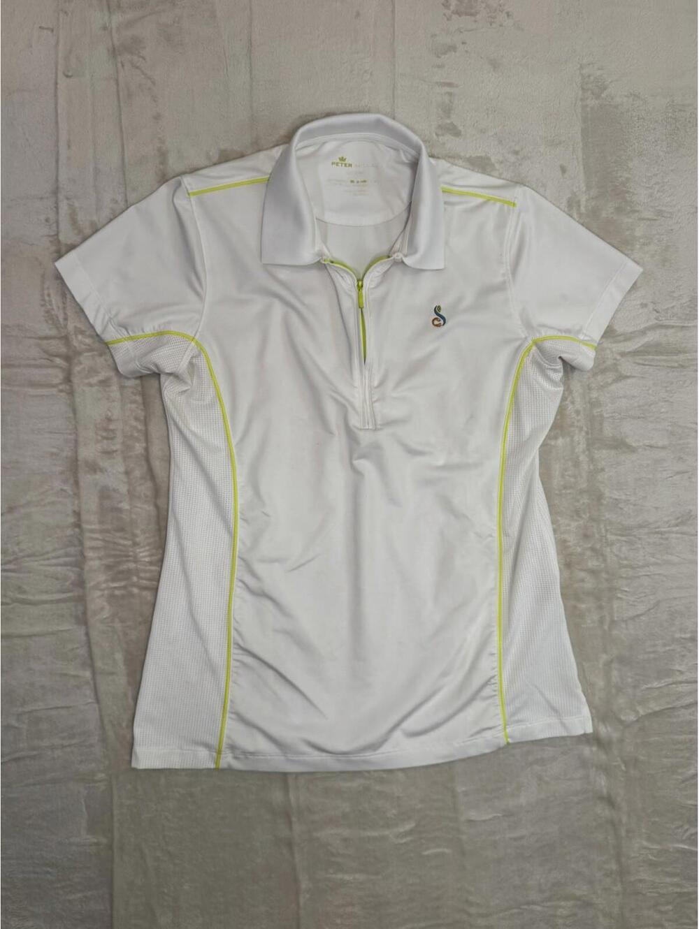 Peter Millar Golf Shirt Women’s Size M White 1/4 Zip Element 4 UPF 50+ Preowned